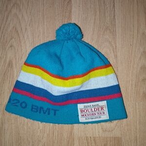 Swix Zion's Bank Boulder Mountain Tour Sun Valley ID Knit Striped Beanie Pom